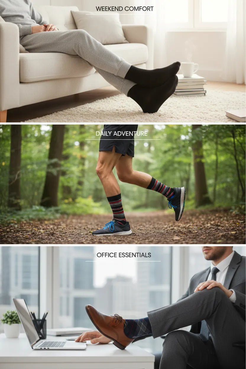 Men's socks lifestyle collection - everyday, work and sports styles