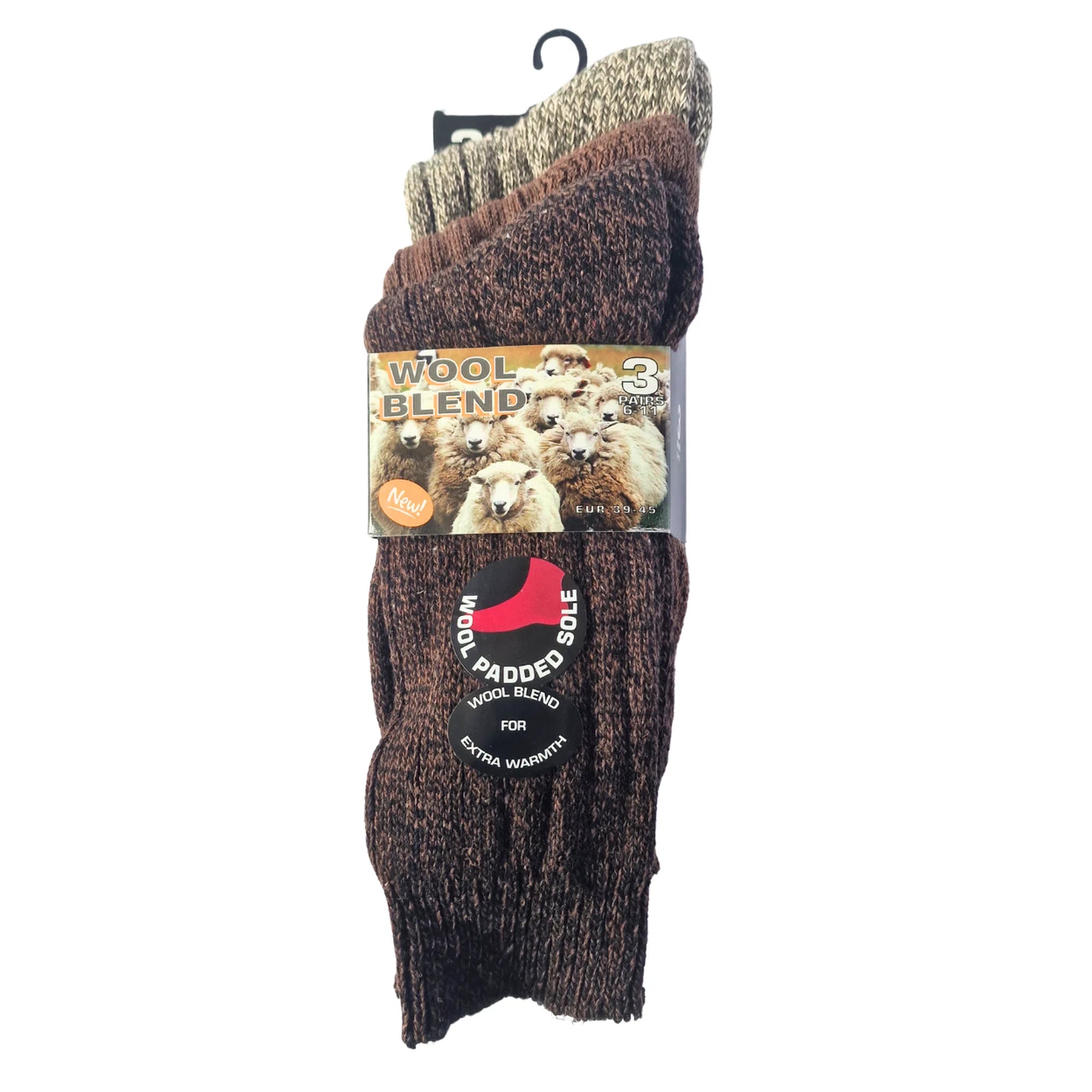 Men's wool blend thermal socks in two colours, extra warm for cold weather