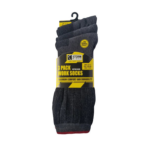 Men's hardwearing work socks in bold colours, durable for long shifts and daily wear, 3-pack, red design