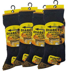 Men's cushion work socks non-elastic 12 pack - value bundle work socks