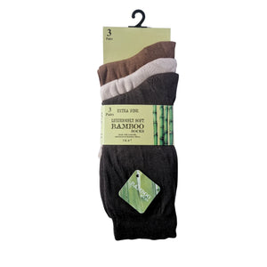 Women's bamboo socks in pastel colours (greens, peaches, pinks, browns), soft bamboo blend, 3-pack