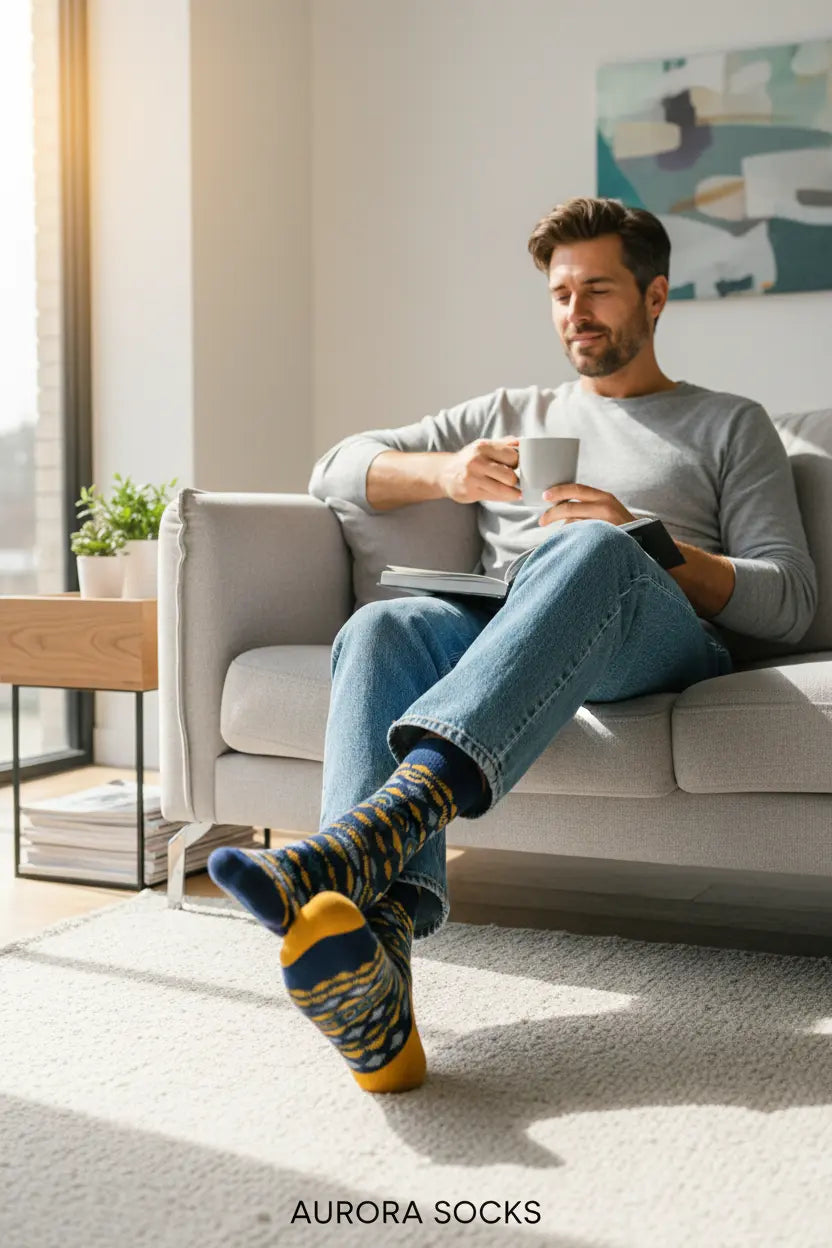 Men wearing comfortable everyday socks for daily wear