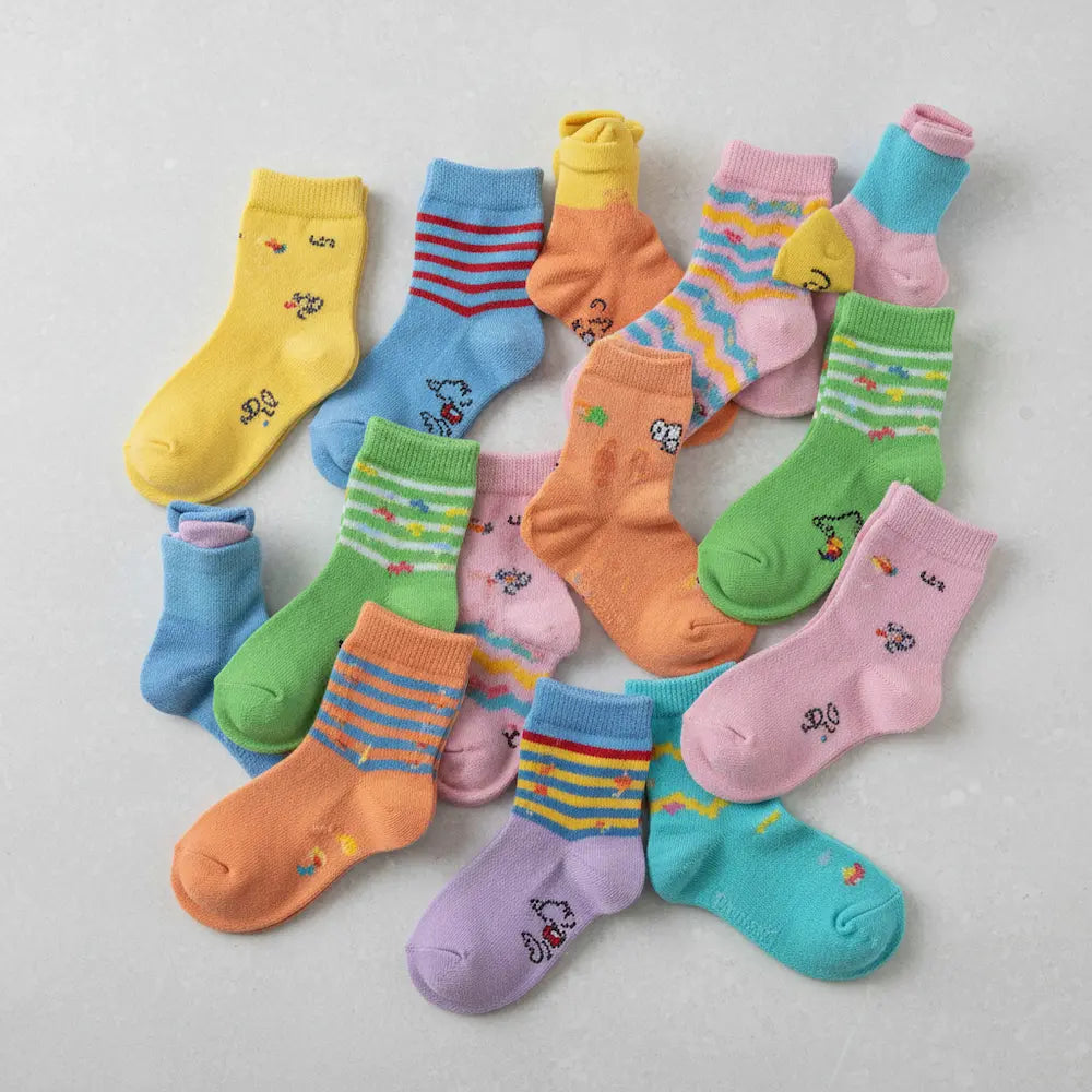 Kids wearing comfortable everyday socks for school and play