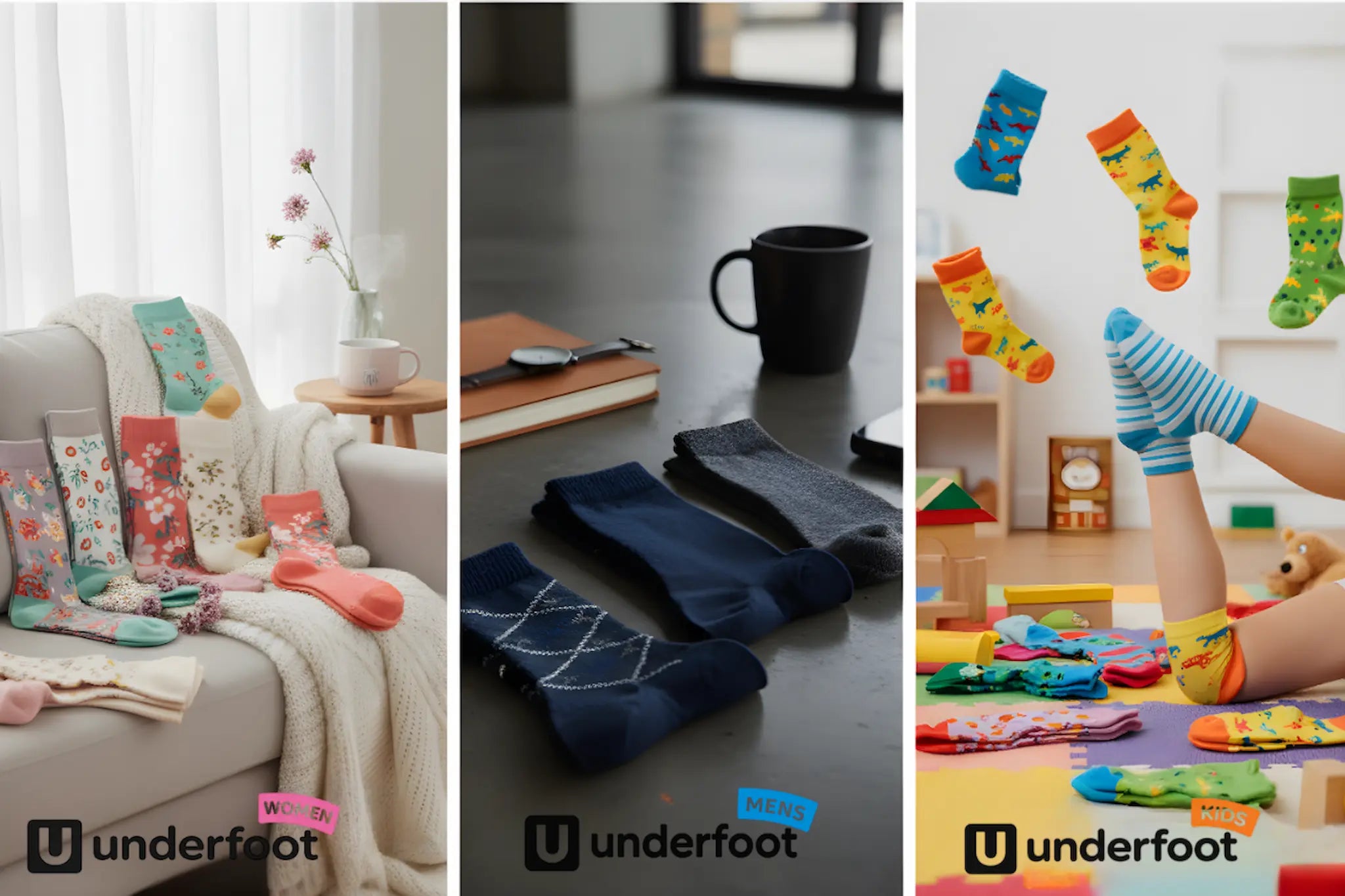 Premium sock collection for men, women and children in various styles