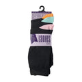 Women's black socks with multi-colour heel and toe accents, everyday comfort, 3-pack