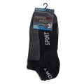 Men's performance trainer socks in five colours (blue, black, grey, white, light grey), breathable cotton blend, 3-pack