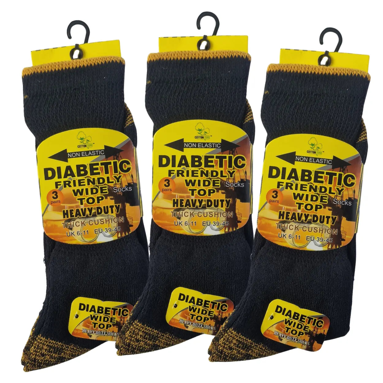 Men's cushion work socks non-elastic 9 pack - value bundle work socks