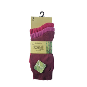 Women's bamboo socks in pastel colours (greens, peaches, pinks, browns), soft bamboo blend, 3-pack