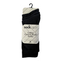 Women's black cotton socks, soft breathable everyday comfort, 3-pack