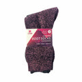 Women's cushioned boot socks in red, black and blue speckle, cotton-rich for winter wear, 3-pack