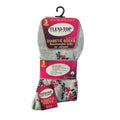 Women's diabetic flexi-top socks with grey floral pattern, non-binding for sensitive legs, 3-pack