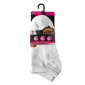 Women's white performance trainer socks, lightweight moisture-wicking for active wear
