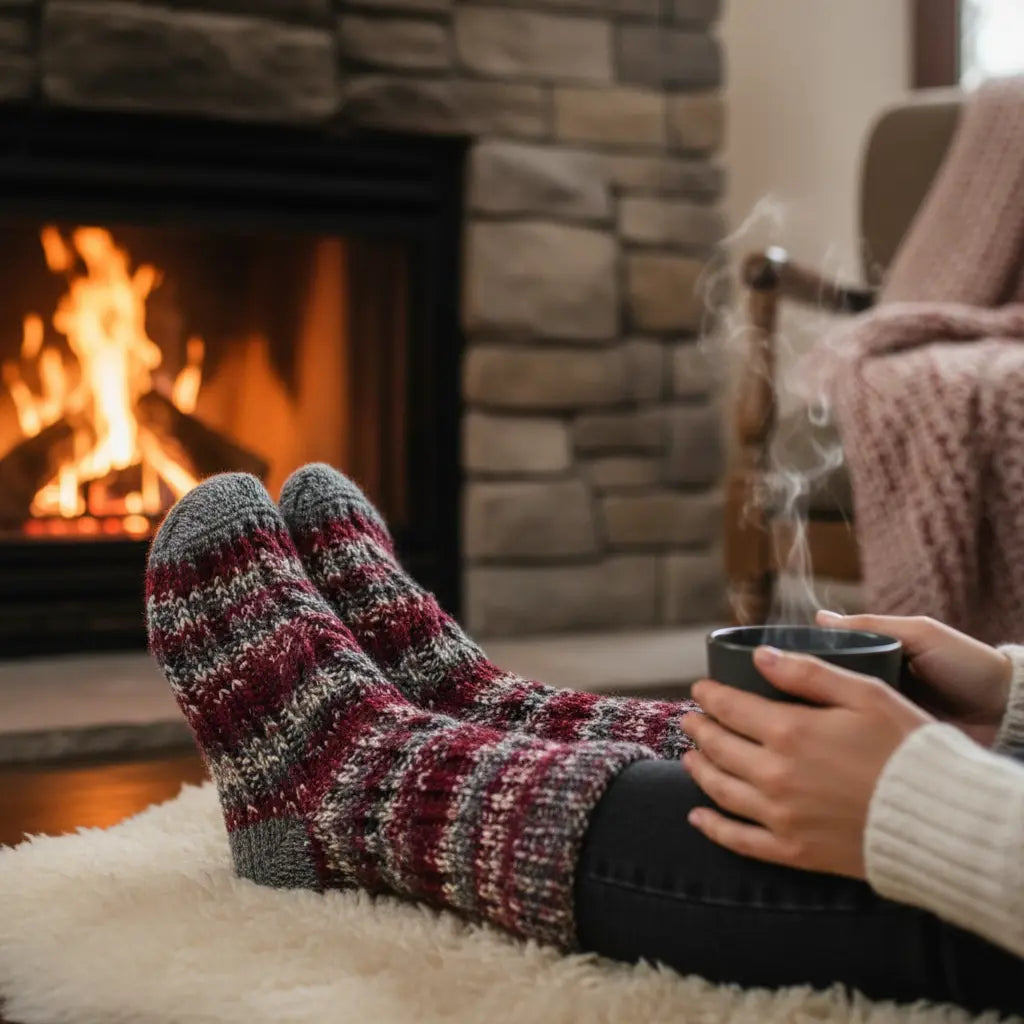 Warm cosy women's socks for cold weather comfort and warmth