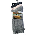 Women's wool blend boot socks in charcoal, grey and pink, premium warmth for winter, 3-pack